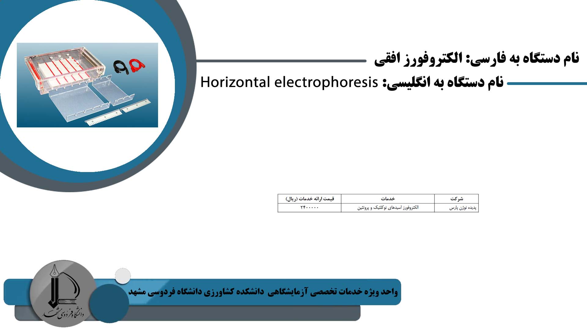 Horizontal electrophoresis